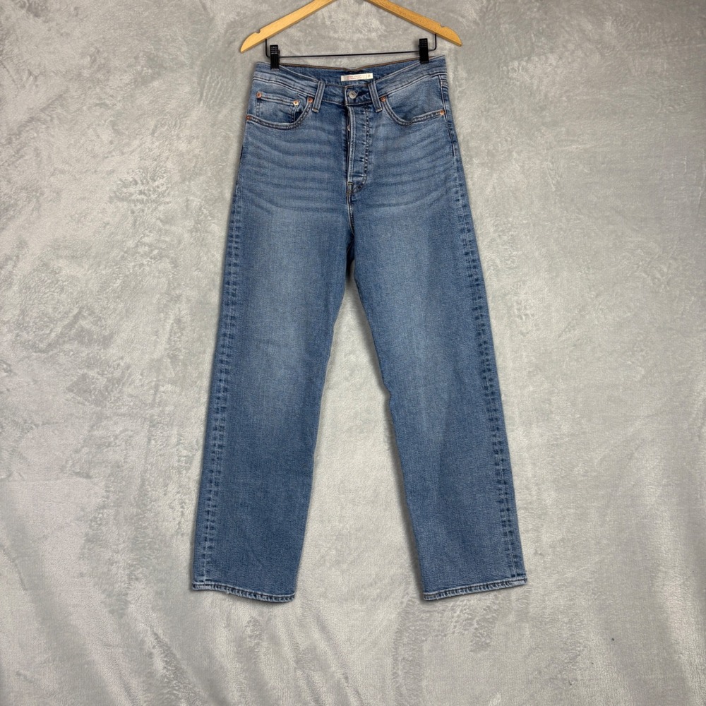 Levi's Ribcage Straight Leg Jeans Womens 31 Blue High Rise 79078-0017 Western